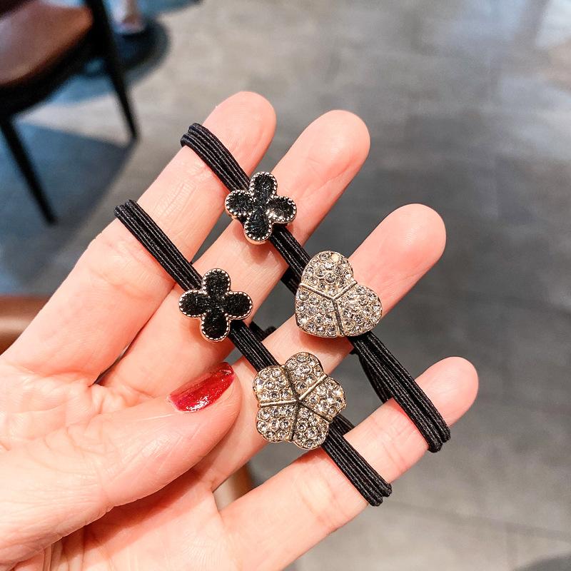 Super Glitzerndes Herz Kleeblatt Haarspange - Einfacher Stil Haargummi Stirnband für Damen