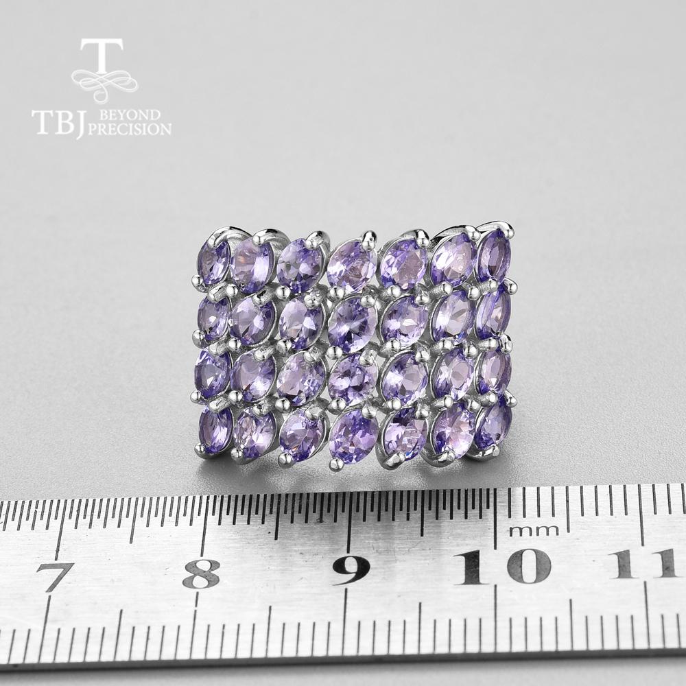 Design de lux Tanzanit oval 3*4mm piatră prețioasă inel mare 925 argint sterling femei bijuterii fine pentru mama cel mai bun cadou