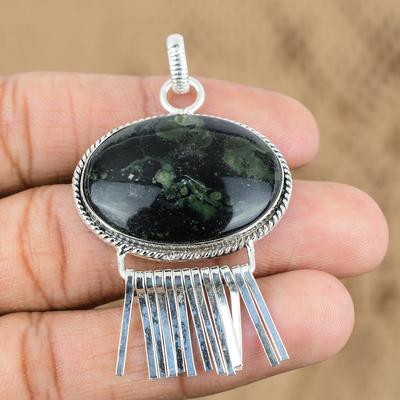 Oval Natural Kambaba Jasper Sister Boho Birthday Unique New Pendant 925 Silver
