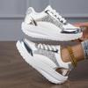 Women'S Pure Color Sequins Sneaker Lace-Up Platform Sequined Decorative Walking Rock Shoes High Top Sneakers Sneaker
