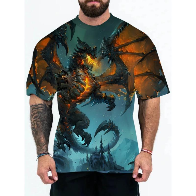 Letní 3D digitálně potištěné pánské tričko pro dospělé se zvířecími vzory Pánská trička