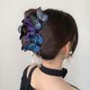 Plastic Butterfly Hair Claw Flower Tassel Large Shark Clip Fashion Hair Grab Clip  Formal Occasions