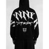Mens Gothic Sinner Letter Reflective Hoodie Streetwear Unisex Hooded Sweatshirt Punk Hip Hop Loose Pullover Top New