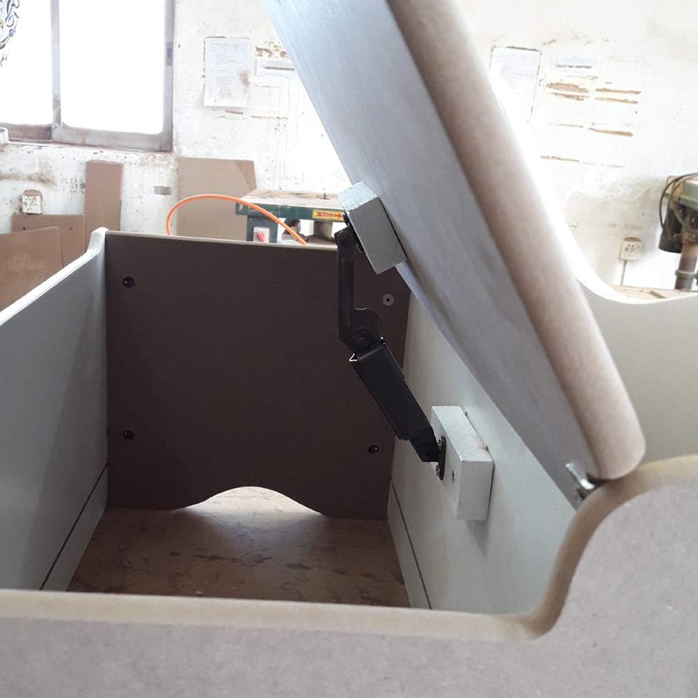 1 Pair of Self-Balancing Lid Support Hinges, Left & Right, Dark Bronze Tone Hinge with Screws for Sofa, Box, Cabinet, Open Length 7.9-in (20 Cm)