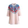 Retro Printed Half Sleeved Pleated Top, Fashionable New Summer Versatile, Westernized, Age Reducing Loose Fitting T-shirt