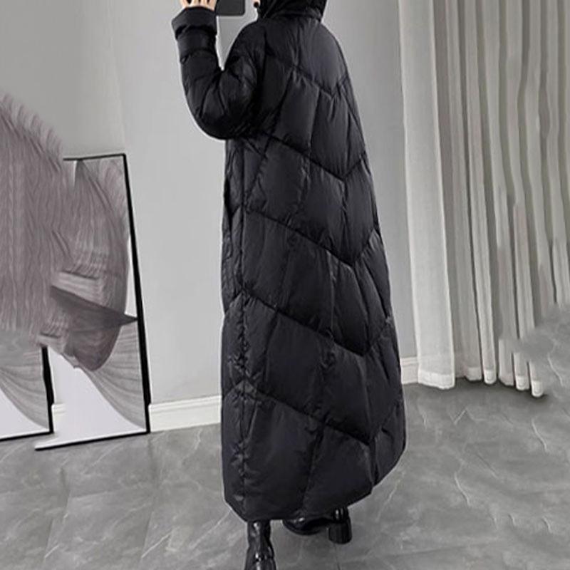 Manteau d'hiver matelassé pour femme, long manteau chaud en duvet, manteau rembourré à capuche, veste pour femme, manteau décontracté