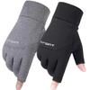 Winter-Angelhandschuhe für Herren und Damen, zum Radfahren, warme, rutschfeste Handschuhe zum Angeln, Sport, Touchscreen, zwei Finger, Schnitt, Outdoor-Angeln