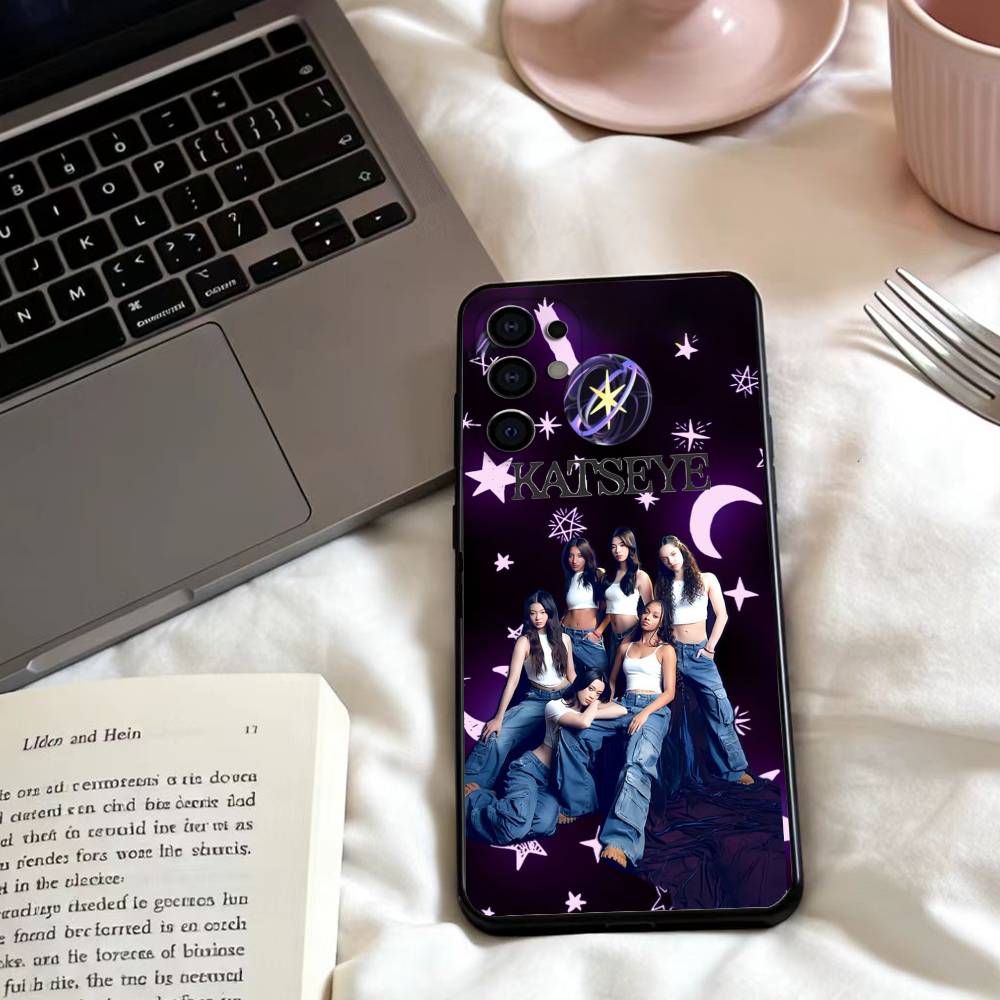 Hot Music K-KATSEYE Phone Case For Samsung S25,24,23,22,30,21,10,9,Ultra,Plus,Lite,FE,4,5 G Soft Black Case