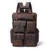 Retro Men'S Genuine Leather Backpack, Crazy Horse Leather Mountaineering Travel Backpack, First Layer Cowhide Large-Capacity Computer Bag