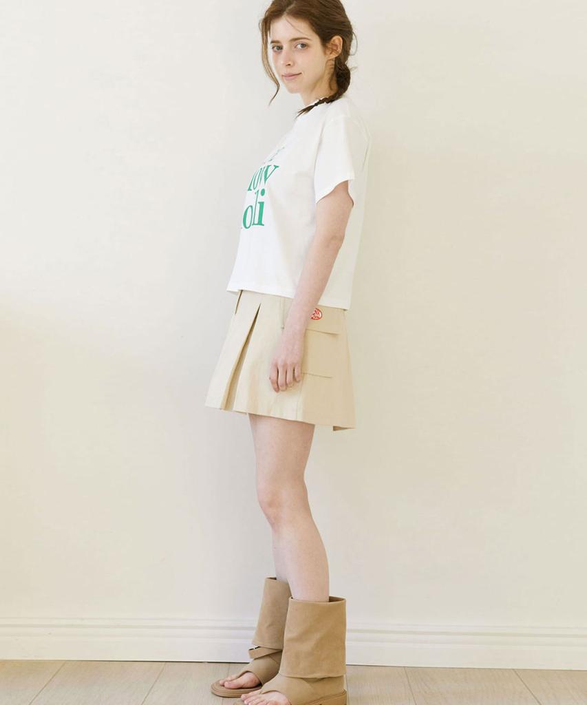 Slow Lolly Cargo Mini Skirt - Beige
