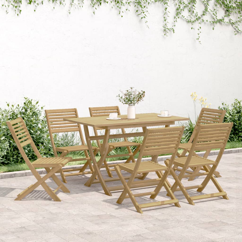 7 Piece Garden Dining Set Solid Acacia Wood