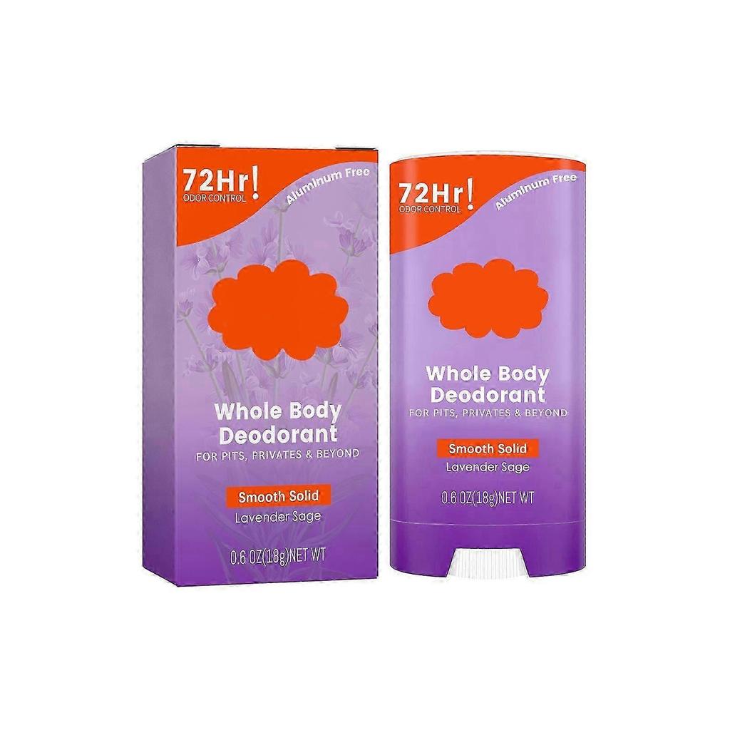 Whole Body Deodorant, Smooth Solid Stick, Invisible Cream Tube and Solid Stick, 72 Hour Odor Control 18g
