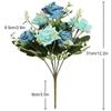 Artificial Bouquet Hennessy Corner Rose Blue Green Romantic Valentine Decor Faux Floral Arrangement Chic Home Table Decor