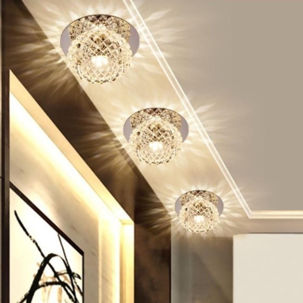 Modern LED Crystal Ceiling Light 5W LED Ceiling Fixtures Foyer Corridor Lamp Entrance Hall Lamp Living Room Lamp