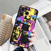 Case for iPhone XS Max 7 8 13 12 11 17 Pro Max 15 16 14 Plus 17Air XR Black Soft Phone Cover Creative Graffiti Art
