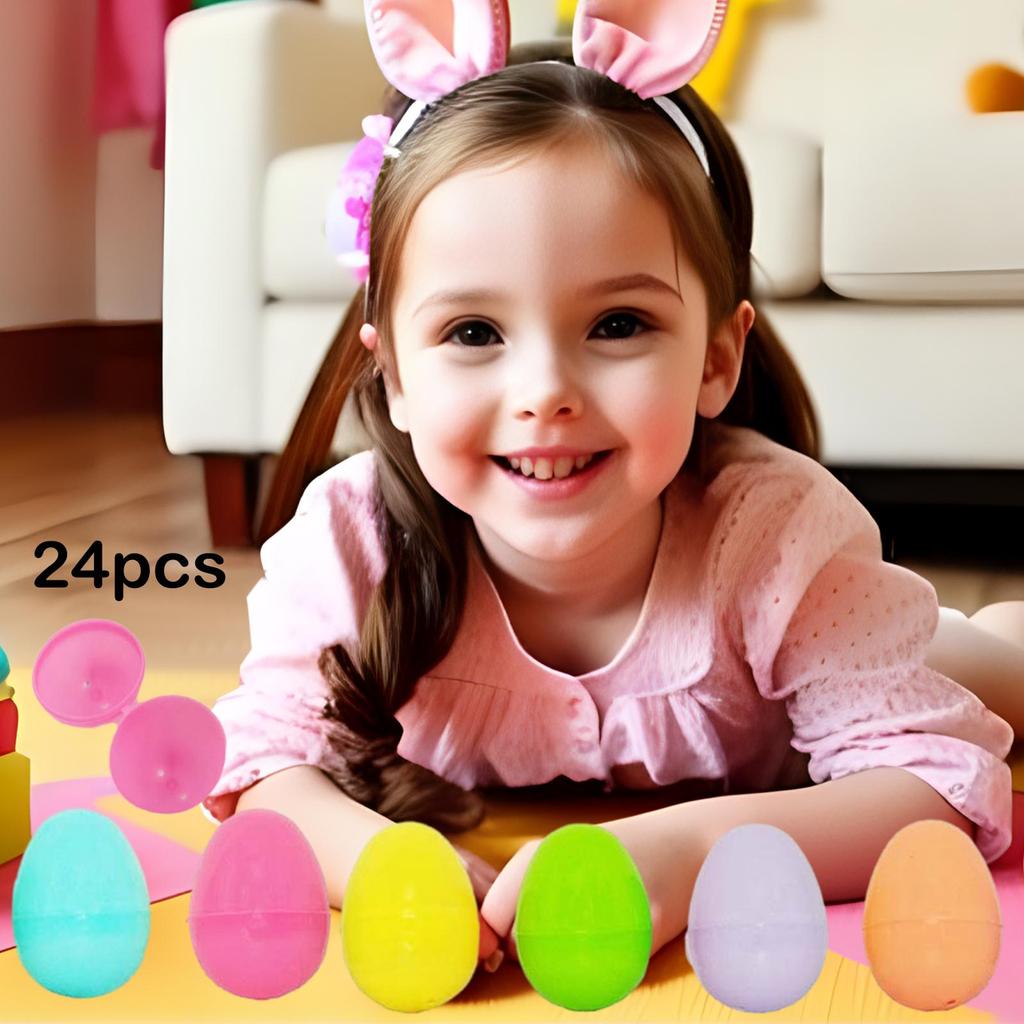 24 Pieces Empty Easter Eggs Colorful Fillable Bulk for Party Favors Filling Treats