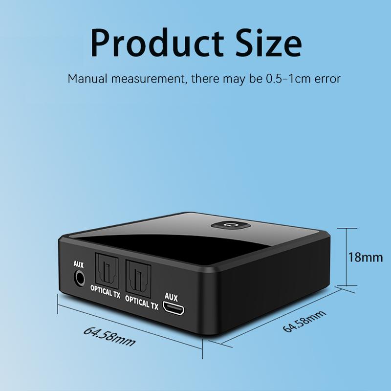 Low Latency Bluetooth Audio Transmitter Receiver 3.5mm AUX Jack Optical SPDIF Hifi Wireless Audio Adapter For PC TV Car Speaker