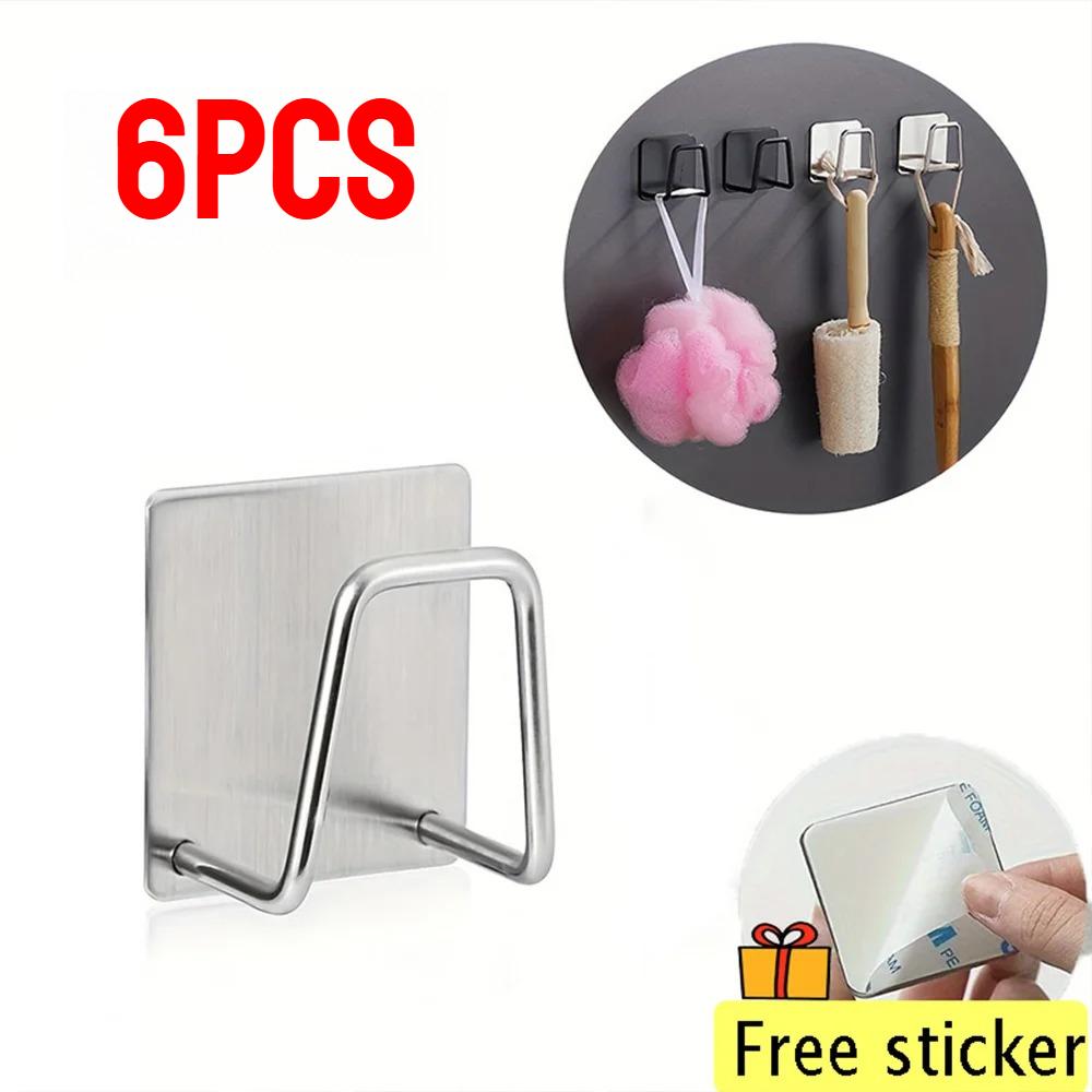 Kitchen Stainless Steel Sink Shelf Sponges Holders Adhesive Drain Drying Rack Wall Hooks Accessories Storage Organizer