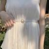 Elegant Women Accessories Clothing Supplies Dress Strap Pearl Waist Belt Pearl Chain Elastic Buckle