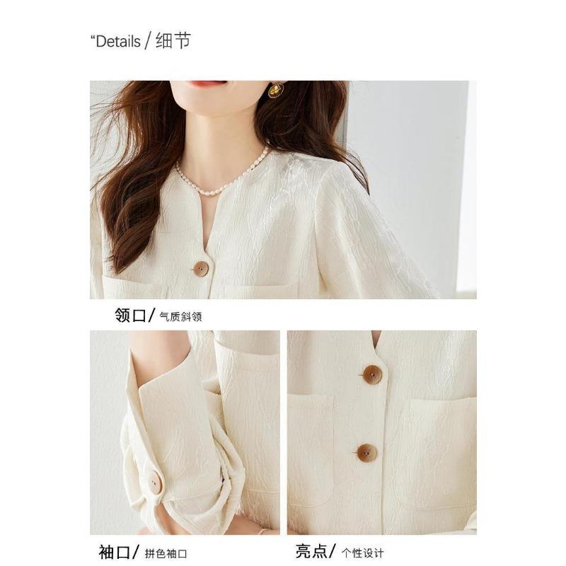 Jednoduchá košile v novém čínském stylu dámská podzimní novinka design dlouhý rukáv výklenek temperament kardigan top