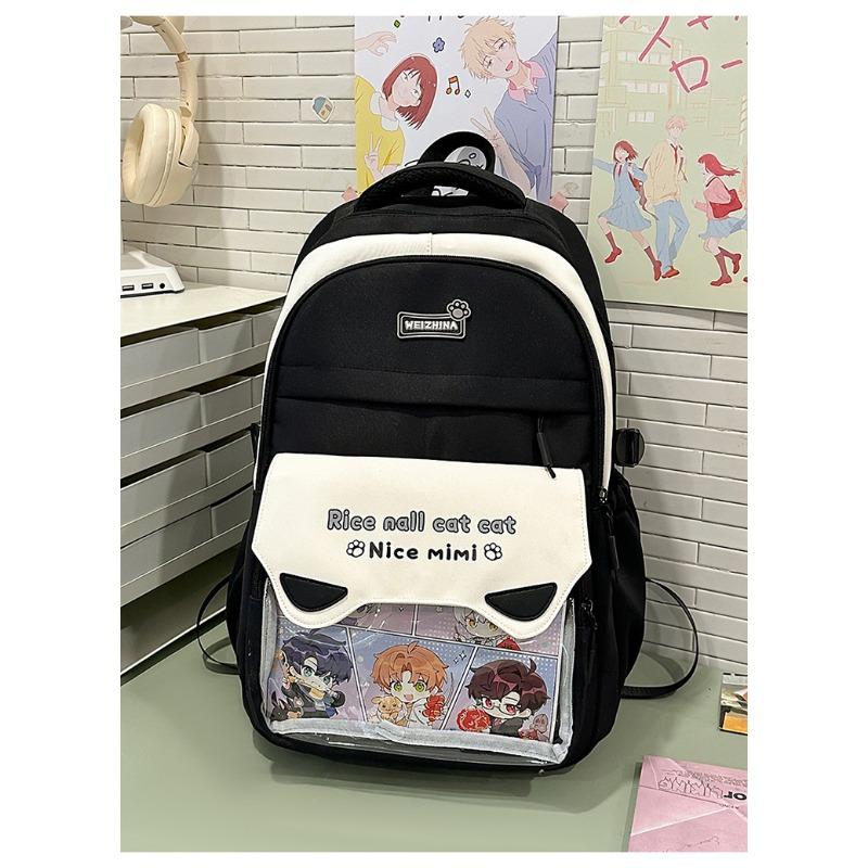 

High value college style fresh backpack junior high school students contrasting color splicing lightweight backpack