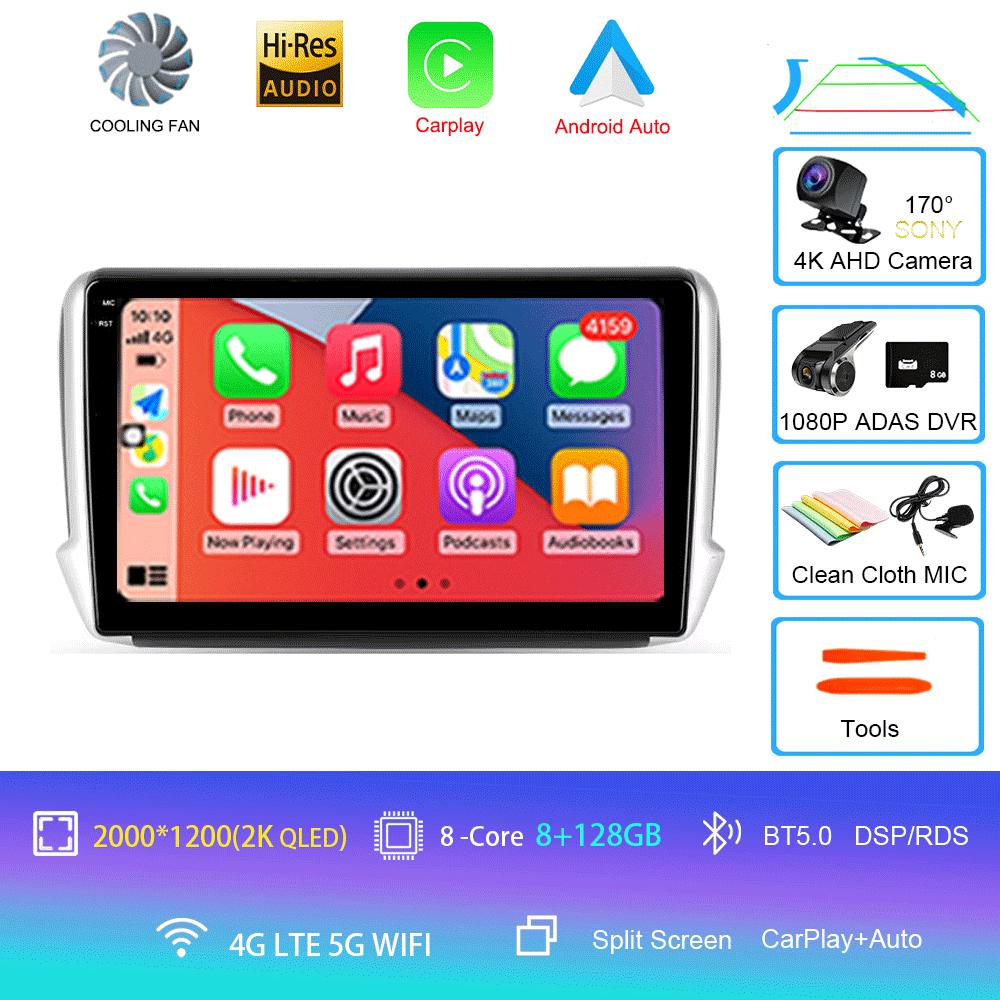 For Peugeot 2008 208 Series 2012 2013 2014 - 2018 Car Radio Android 14 Navigation Multimedia Player Carplay Auto Stereo BT Video