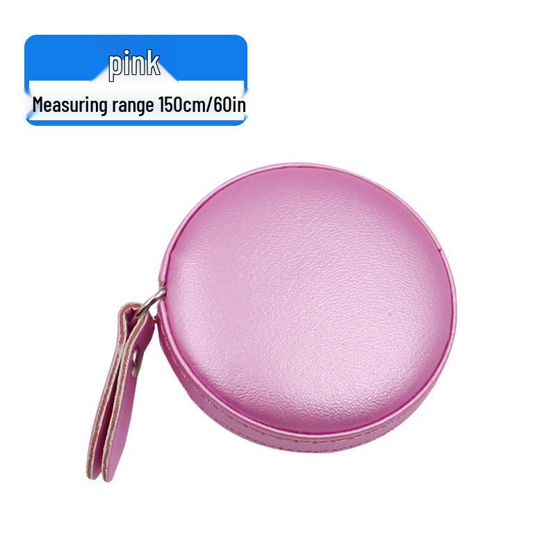 Portable Leather Round Mini Tape Measure - Soft Macaron Color Ruler for Clothing, Bust, and Waist Measurements