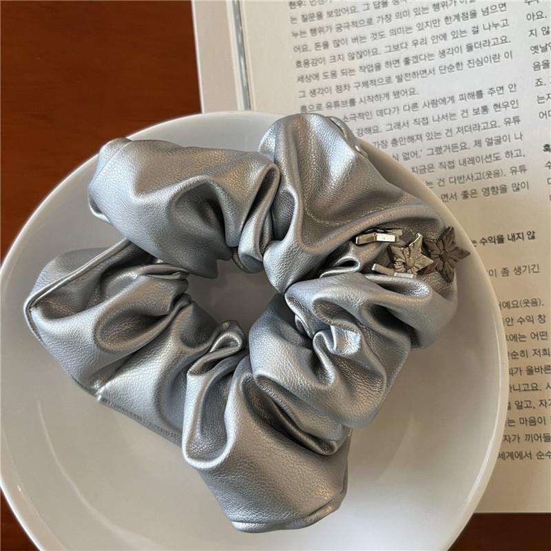 Scrunchie din piele de vară Coreea Scrunchie mare pentru păr femei Benzi elastice pentru păr Crăciun pentru cap Legături de frânghie de păr Suporturi pentru coadă de cal