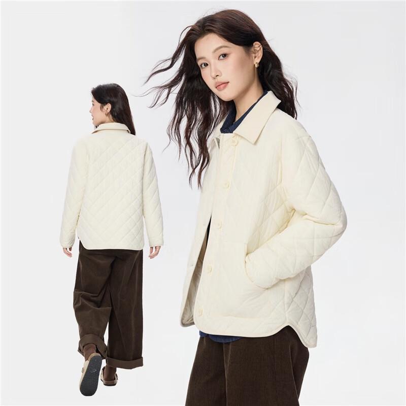 Giordano Women's Quilted Corduroy Lapel Jacket