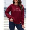Women's Plush Pullover Sweatshirt With Round Neck, Heart Pattern, Plush Lined, Autumn/Winter Sportswear Suitable For Winter
