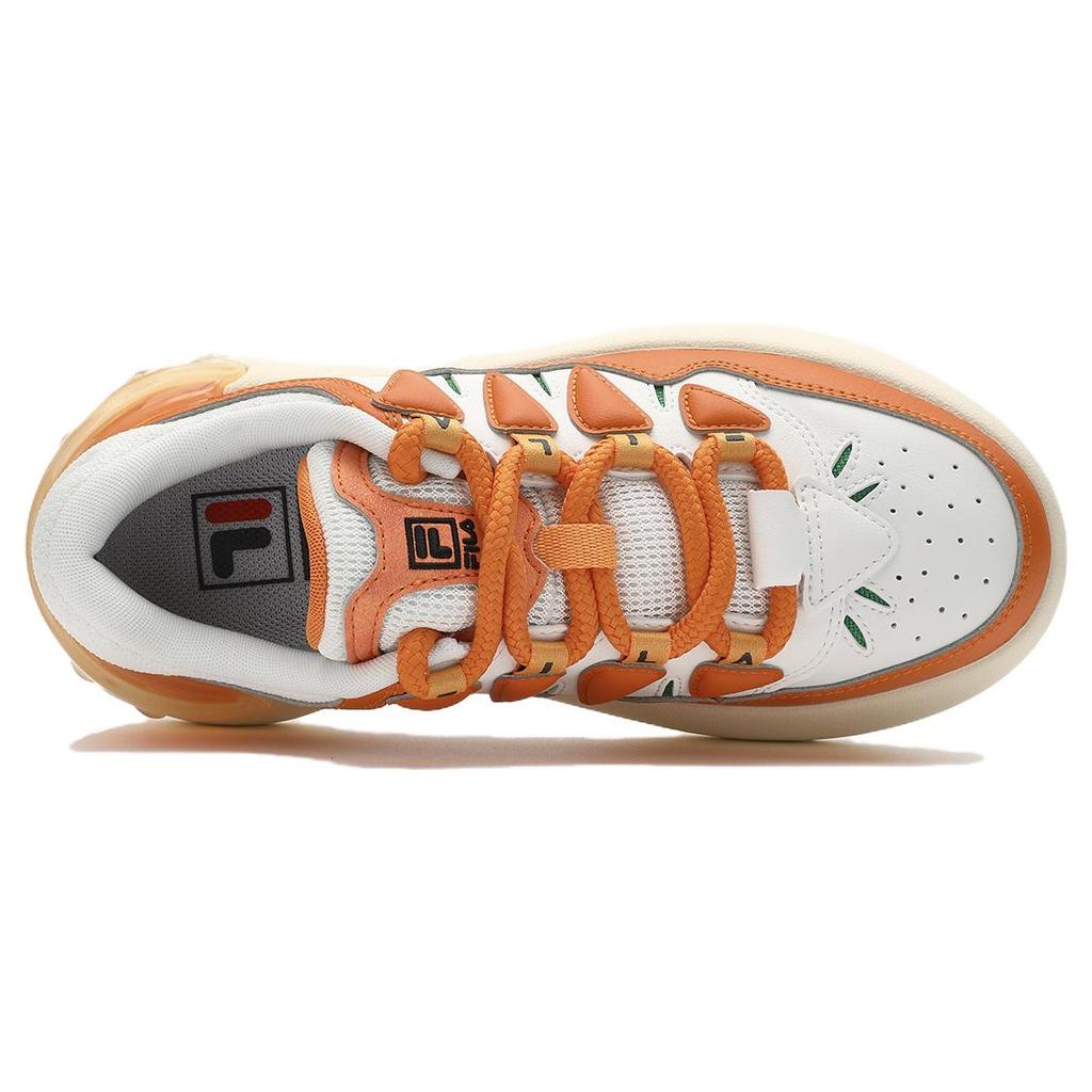 New FILA CARROT 1 Carrot Shoes Low Top Skateboard Shoes Women's Orange White F12W411201FOA