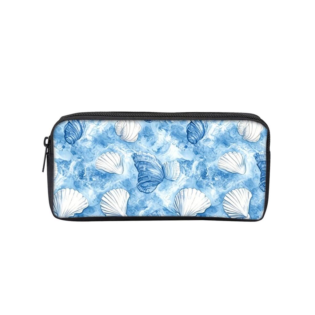 Shell Print Single Layered Pencil Case for Boy/Girls Best Gift Cartoon School Supplies Pencil Pouch for Children