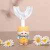 Children's U-Shaped Silicone Toothbrush, Soft Bristles, Anti-Slip Cartoon Handle, Ages 1-12