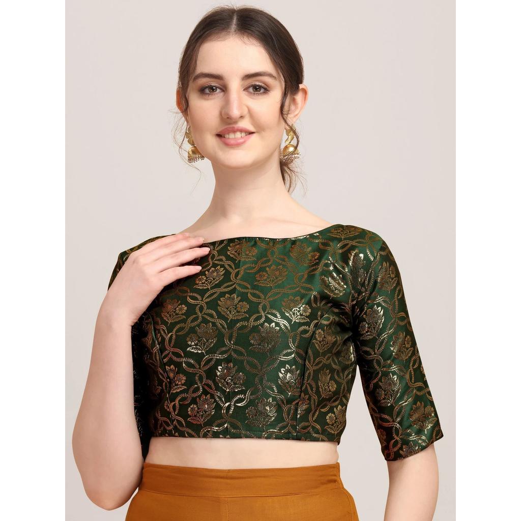 Indian Pakistani Designer Choli Women's Party Wear Ready Made Jacquard Blouse