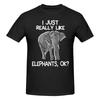 Piece Funny Elephants Graphic  Cotton TShirt I Just Really Like Tops Tees For Unisex