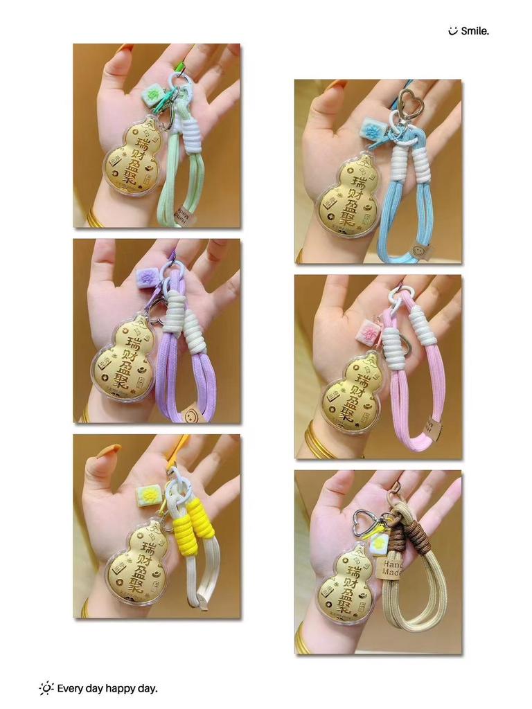 Prosperitets Guldkalebass Rikedom Nyckelring Berlock Gåva