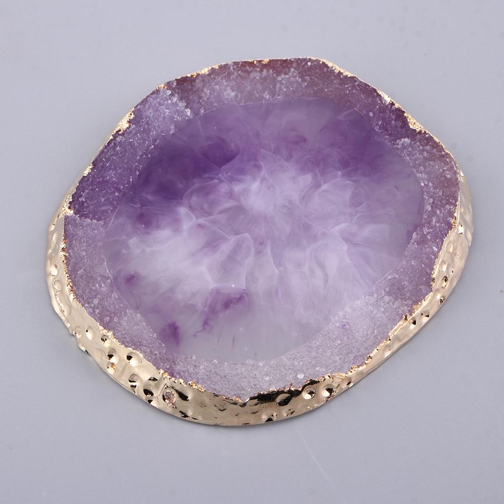 Nail Art Palette Coffee Bar Decorations- Drink Coaster Cup Mat Imitation Agate Pad For Jewelry Display Color Mixing Plate