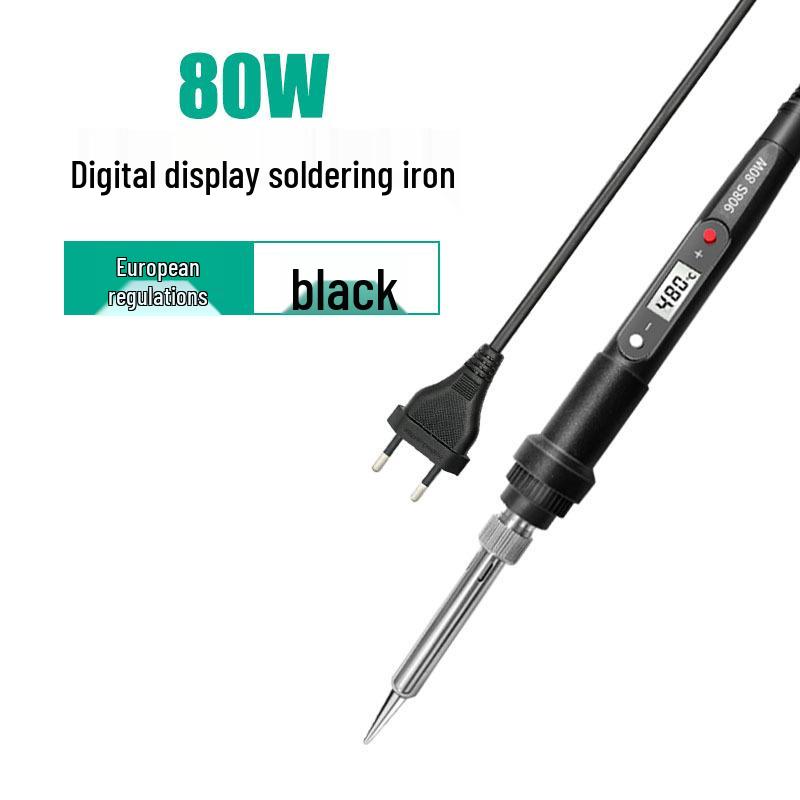 80W Digital Display Adjustable Temperature Soldering Iron for Household Use - Internal Heating & Constant Temperature.