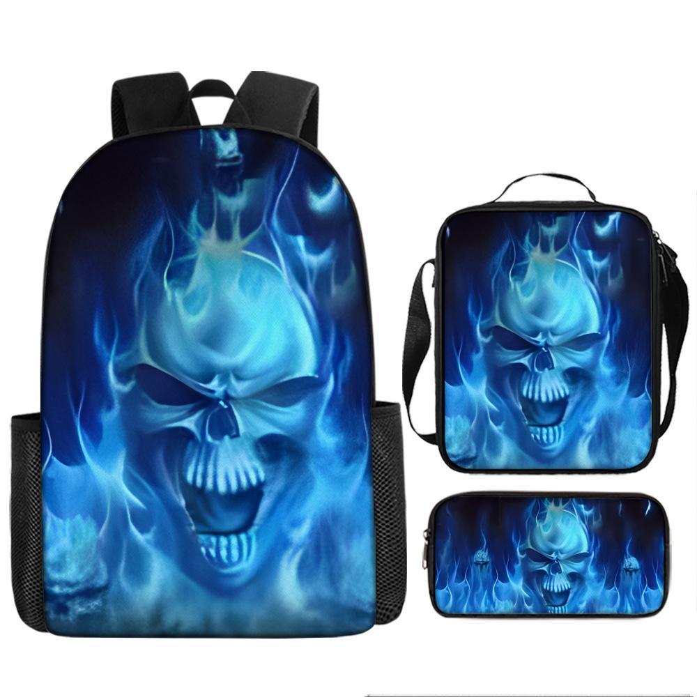 Skull Schoolbag for Primary School Students, Kindergarten New Schoolbag for Boys and Girls, Grades 2345 and 6
