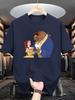 Disney Die Schöne und das Biest Belle Biest Bedrucktes T-Shirt Herren Damen Freizeit Kurzarm Cartoon Grafik T-Shirt Tops