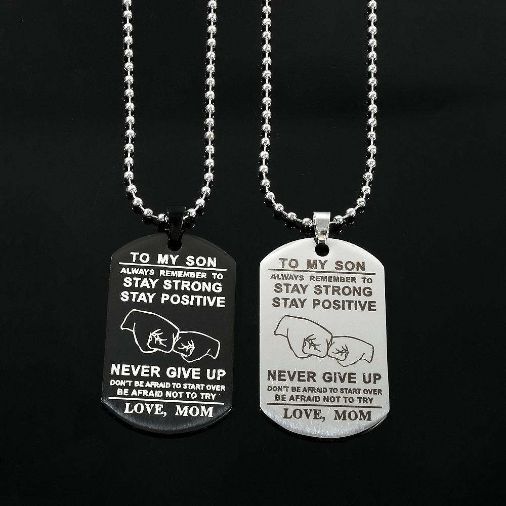 Pendant Military Brand Engraved Bead Chain High-end Fashion Mother's Day Gift Necklace