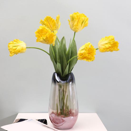 Simulovaný tulipánový květ Umělý tulipán s dlouhým stonkem Opakovaně použitelný Nenáročný Umělý tulipán pro květinové aranžmá Domácí Kancelář Svatba Dekorace