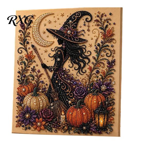 Quirky Halloween Art Projects Ghost Faux Pearl DIY Kit, Spooky 3D Bead Festive Kit Painting Crafts, Gothic Wall for Adults Beginners Creative