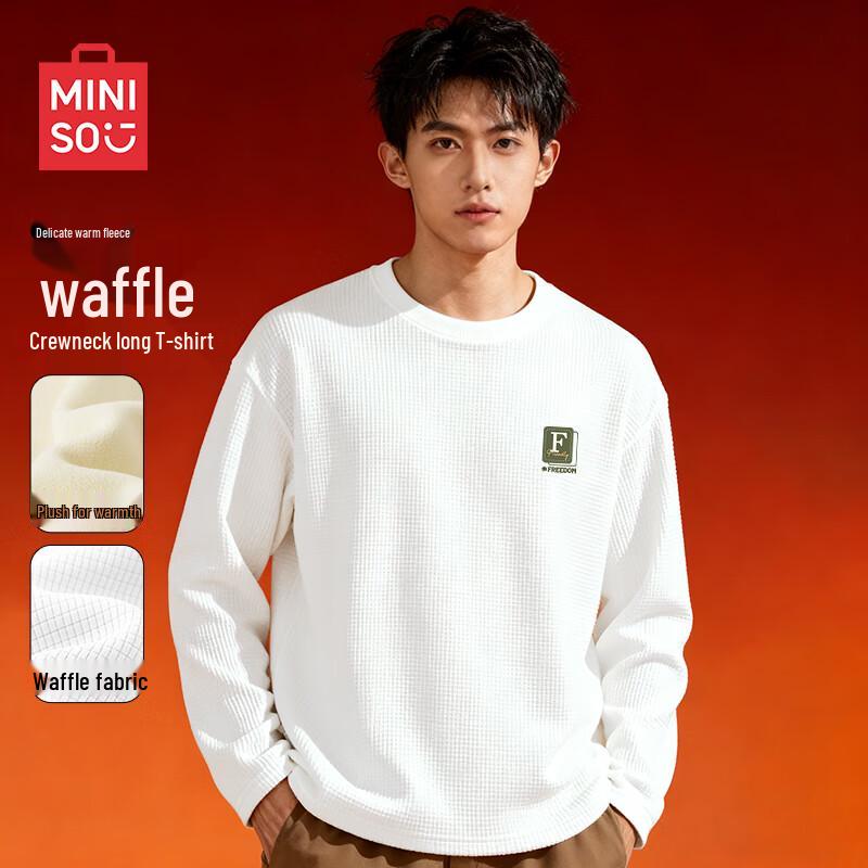 MINISO Men s Casual Thermal Waffle T-Shirt XL