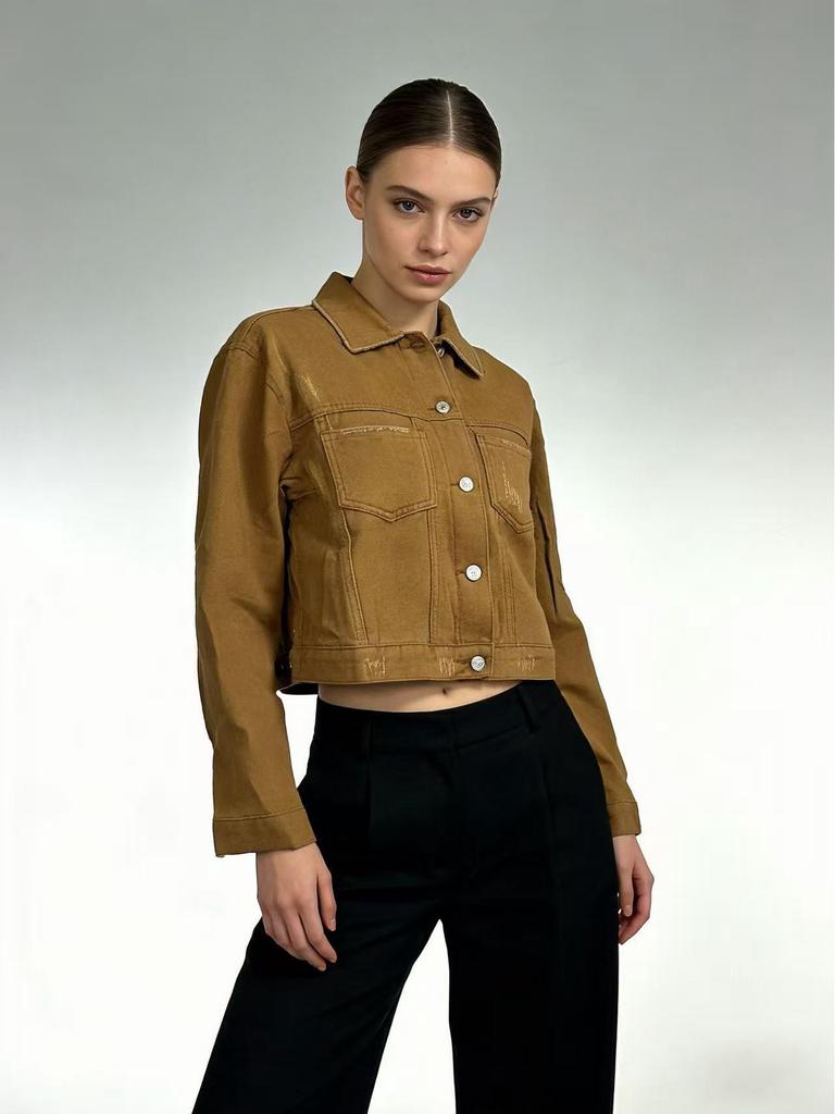 Damen Jeansjacke im lockeren Schnitt: Trendiger europäisch-amerikanischer Stil