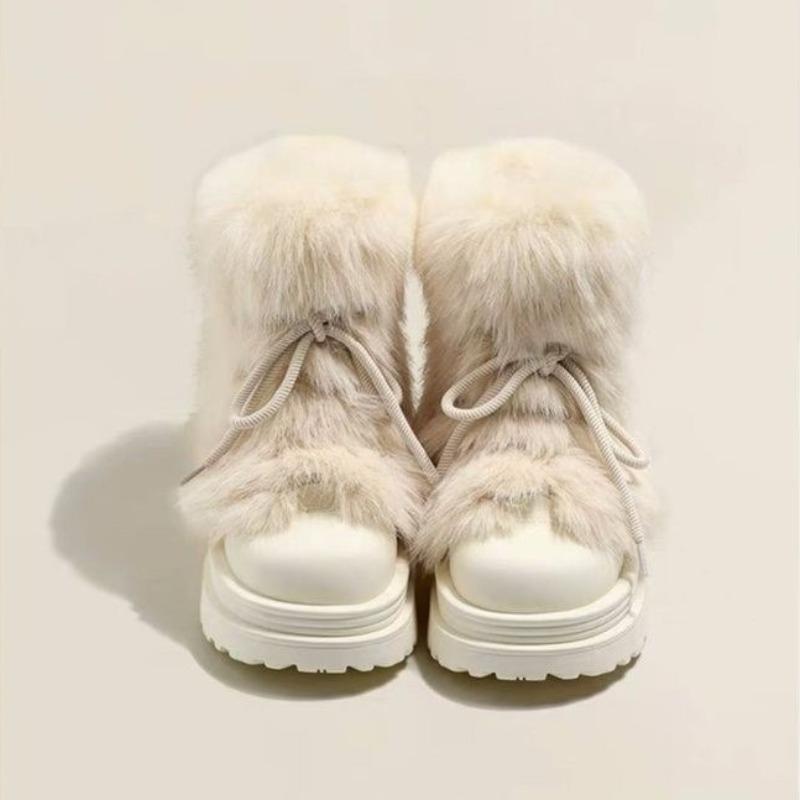 Winter Women's Snow Boots Thickened Plush Platform Cotton Shoes Big Head Short Boots Comfort Fashion Women's Ankle Botas Mujer