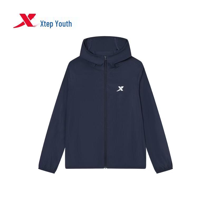 XTEP Youth Summer Lightweight UPF50+ Sun Protection Long Sleeve Jacket 175 темно-синий