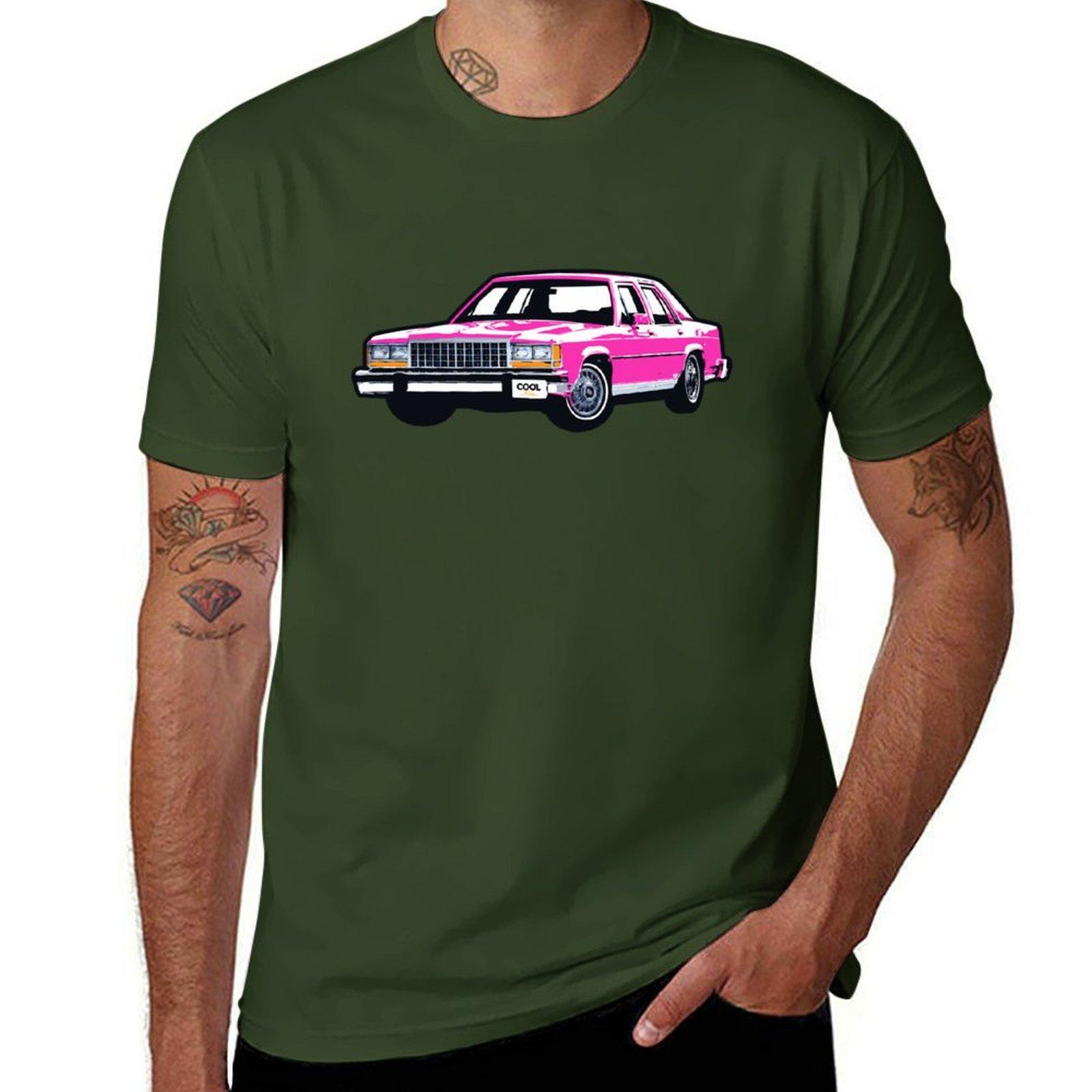 

Pink 80s FCV Sedan Tshirt cute tops summer top Tshirts for men cotton 4XL