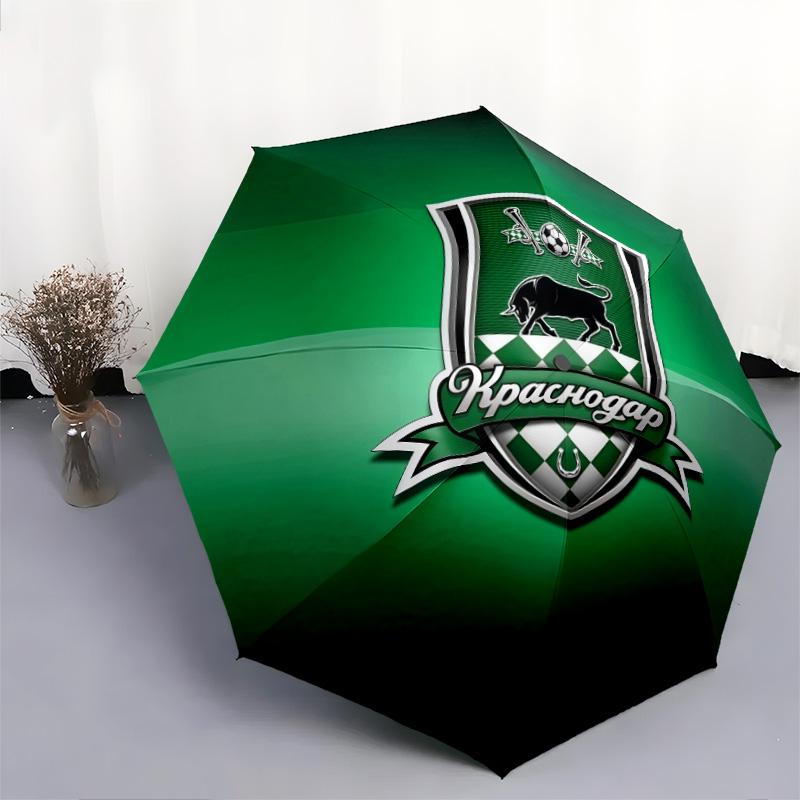 FC Krasnodar pattern, automatic folding umbrella, portable and foldable design, 8 ribs, a Christmas or birthday gift.
