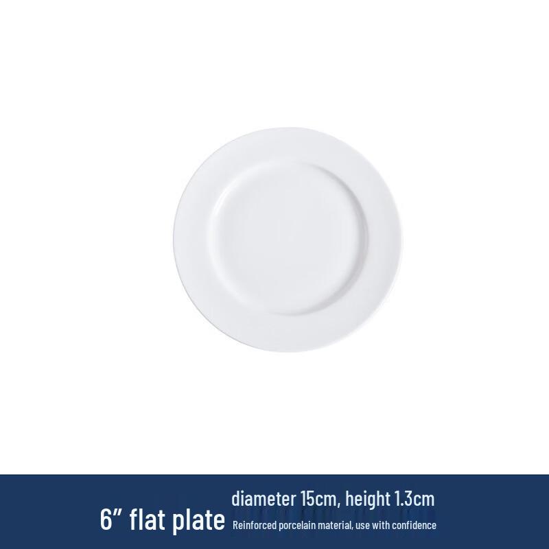 Pure White Ceramic Round Dinner Plates, 10-Pack